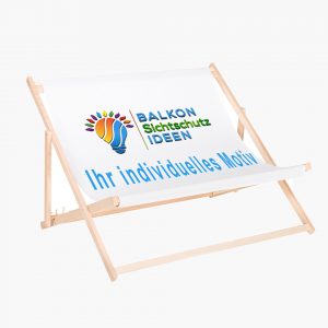 2x deck chairs printed with a motif
