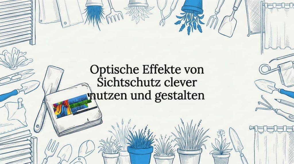 Optische Effekte von Sichtschutz clever nutzen und gestalten 2 Stilvolle Titelgrafik mit illustrierten Sichtschutz-Elementen