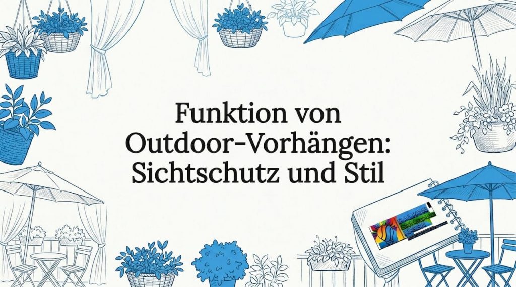 Funktion von Outdoor-Vorhängen: Sichtschutz und Stil 2 Mit liebevoll gezeichneten Balkonmotiven wird der Titelbereich stilvoll eingerahmt.
