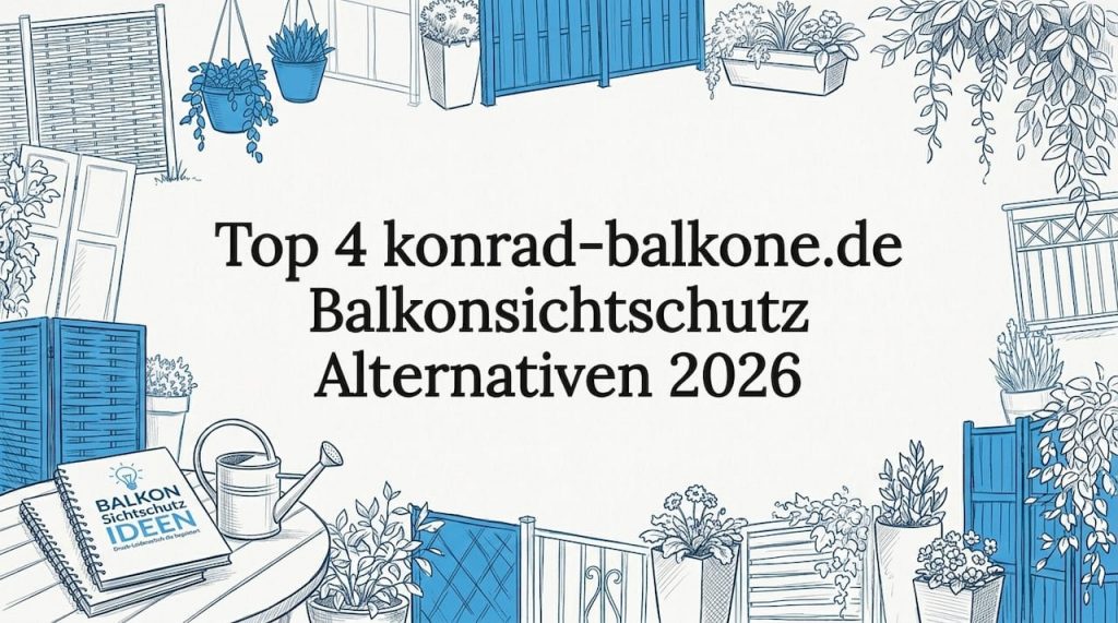 Top 4 konrad-balkone.de Balkonsichtschutz Alternativen 2026 2 Liebevoll von Hand gezeichneter Rahmen mit Sichtschutz am Balkon und üppigen Pflanzen – ein echter Blickfang für jedes Zuhause.
