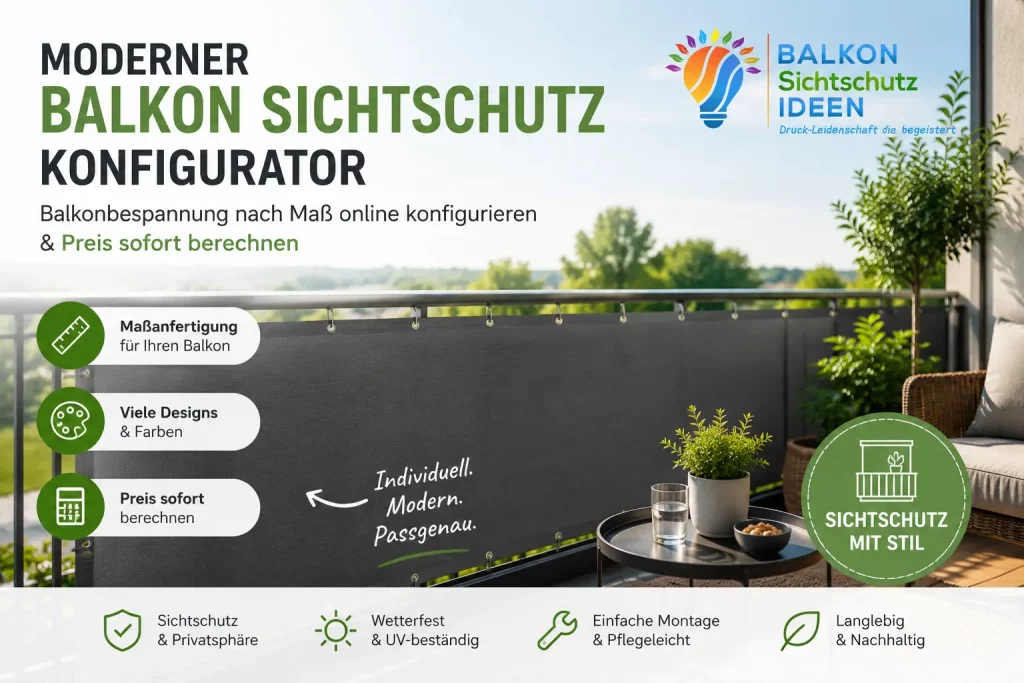 Moderner Balkon Sichtschutz Konfigurator – Balkonbespannung nach Maß online konfigurieren und Preis sofort berechnen 2 Moderner Balkon Sichtschutz Konfigurator – Balkonbespannung nach Maß online konfigurieren und Preis sofort berechnen