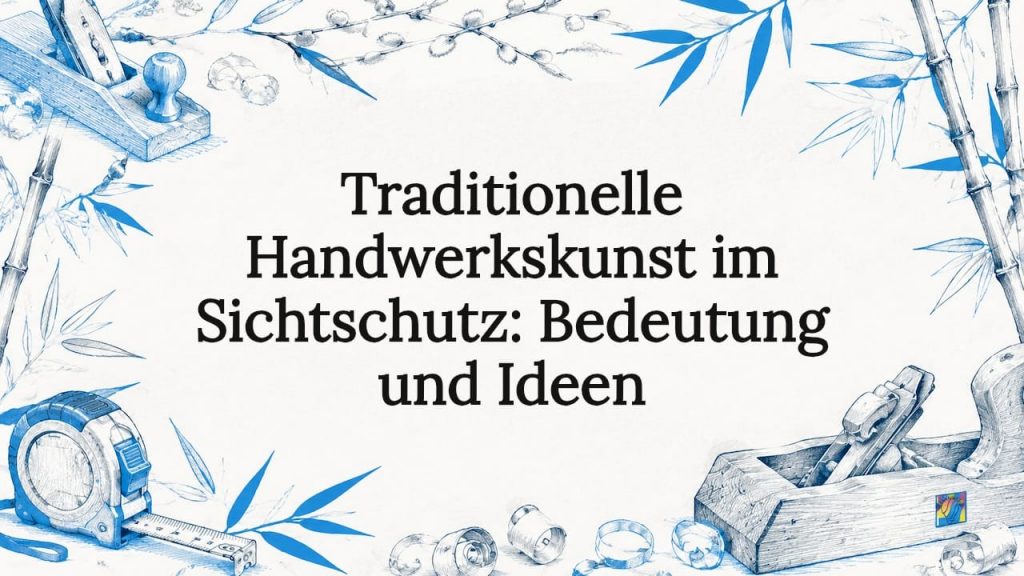 Traditionelle Handwerkskunst im Sichtschutz: Bedeutung und Ideen 2 Stimmungsvolle Titelillustration, die traditionelle Handwerkskunst kunstvoll in Szene setzt