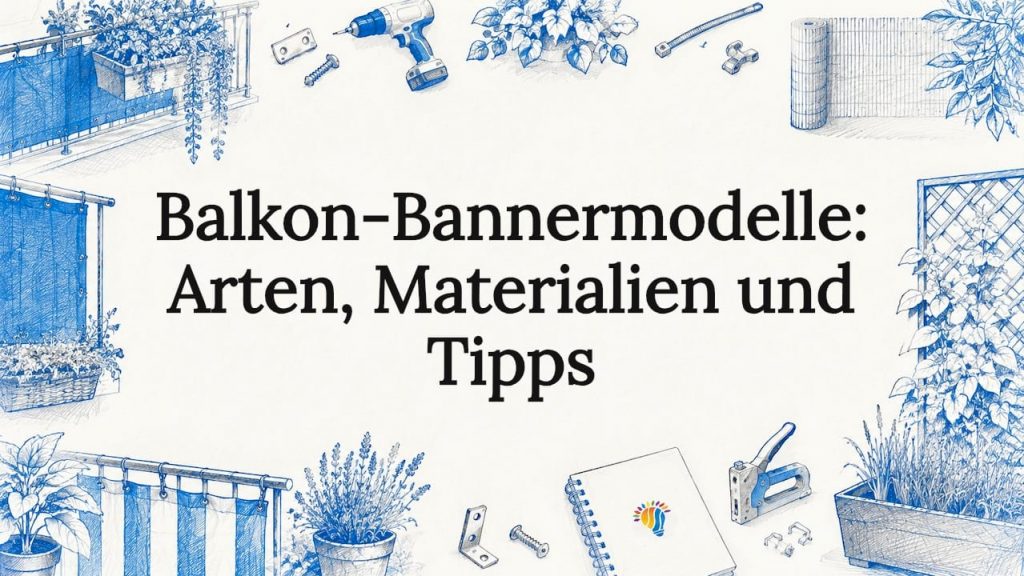 Stimmungsvolle Titelgrafik rund um das Thema Balkonbanner