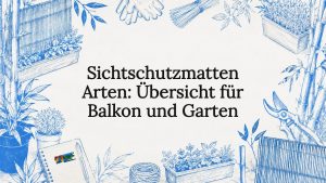 Balkon Sichtschutz Ideen - đ»- Lassen Sie sich inspirieren! 27 Von Hand gezeichnete, dekorative Illustration fĂŒr ein Gartenschild
