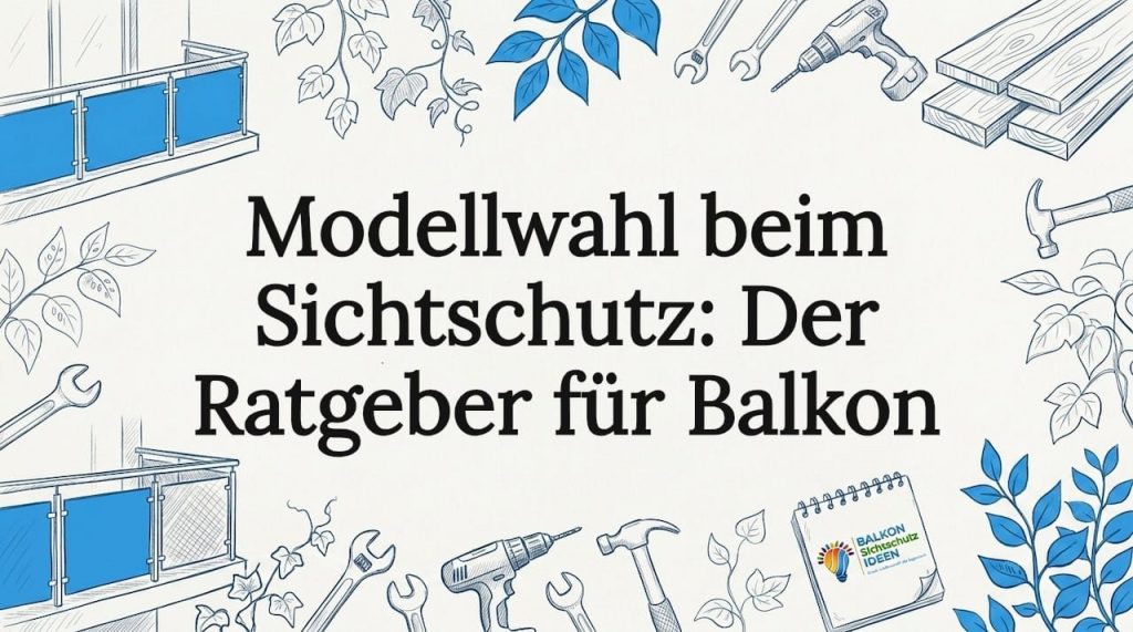 Modellwahl beim Sichtschutz: Der Ratgeber für Balkon 2 Handgezeichnete, stilvolle Grafik für die Titelseite