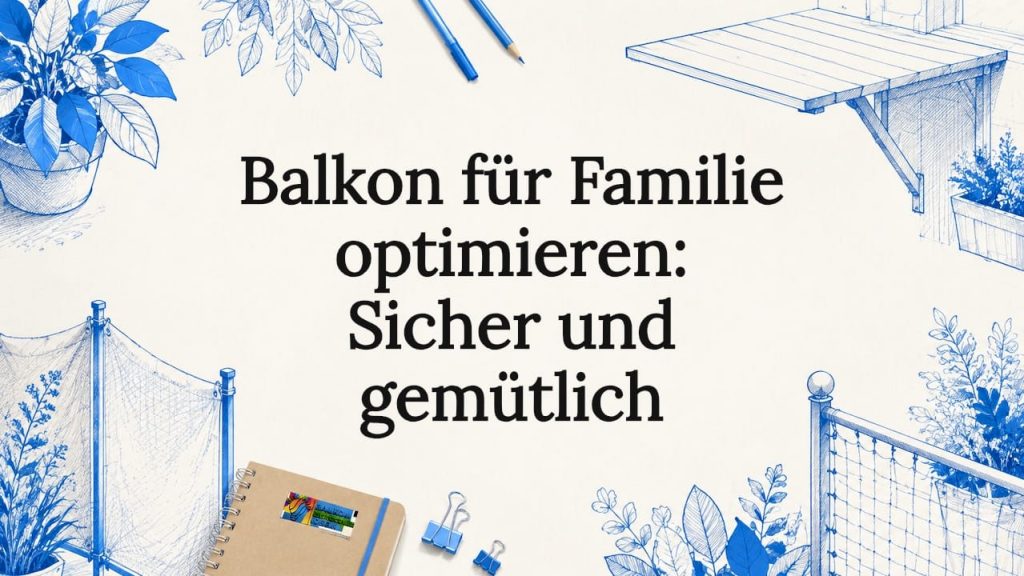 Balkon für Familie optimieren: Sicher und gemütlich 2 Stimmungsvolles Titelbild mit liebevoll gestalteten Balkondetails – ideal für Familien