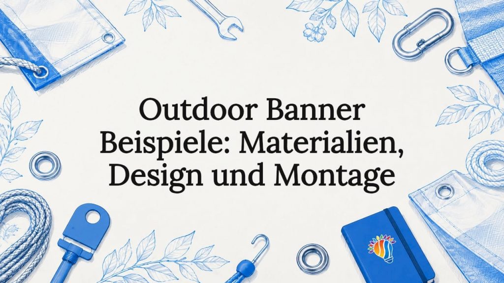 Outdoor Banner Beispiele: Materialien, Design und Montage 2 Von Hand gezeichnete, dekorative Banner-Grafik