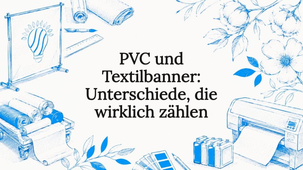PVC und Textilbanner: Unterschiede, die wirklich zählen 2 Kreative Titelgrafik für PVC- und Textilbanner