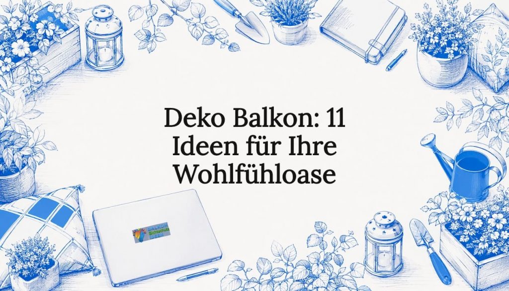 Deko Balkon: 11 Ideen für Ihre Wohlfühloase 10 Handgezeichnete, dekorative Titelseite mit stilvollen Balkonelementen