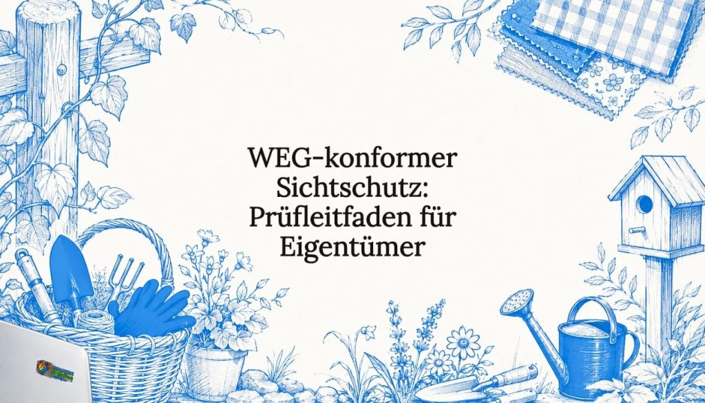 Stimmungsvolle Titelgrafik mit verschiedenen Sichtschutz-Lösungen