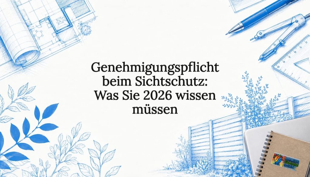 Genehmigungspflicht beim Sichtschutz: Was Sie 2026 wissen müssen 2 Künstlerisch gestaltete Titelbild-Grafik