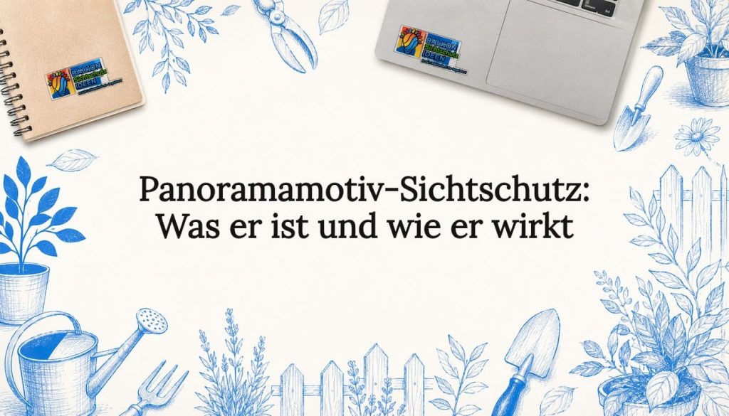 Panoramamotiv-Sichtschutz: Was er ist und wie er wirkt 1 Von Hand gestaltete, dekorative Titel-Illustration