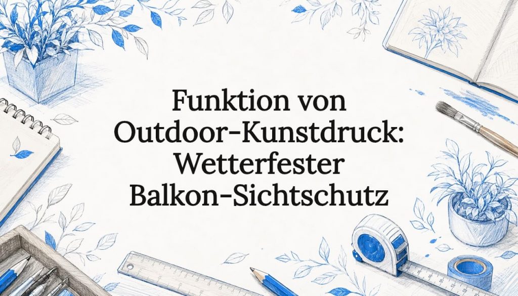 Funktion von Outdoor-Kunstdruck: Wetterfester Balkon-Sichtschutz 2 Künstlerisch gestaltete Titelseite für einen Artikel