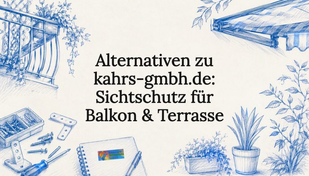 Inspirierende Titelgrafik mit stilvollen Balkon-Sichtschutzmotiven