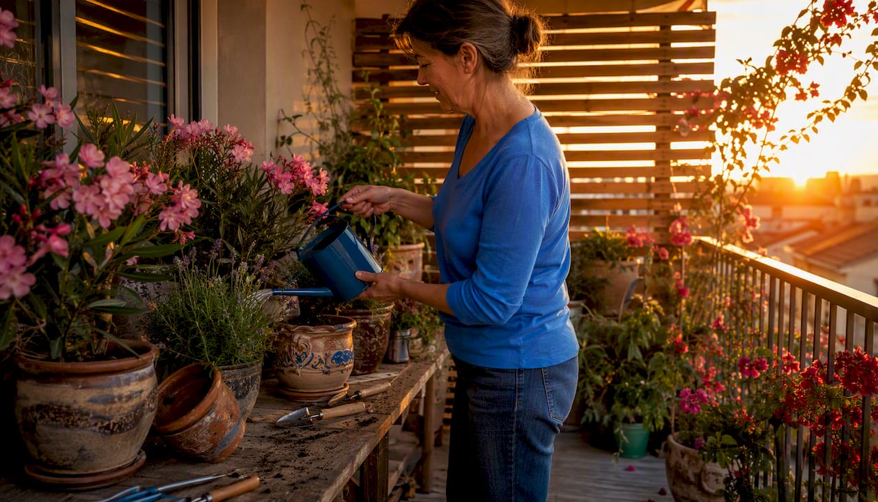 Urban Jungle Balkon: Ihren Balkon in eine grüne Oase verwandeln 4 So bleiben Zimmerpflanzen auf dem Balkon gesund: Die richtige Pflege für grüne Oasen im Freien.