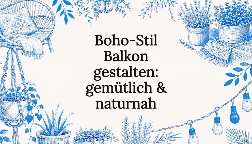 Stilvolle Boho-Balkon Illustration als Titelbild