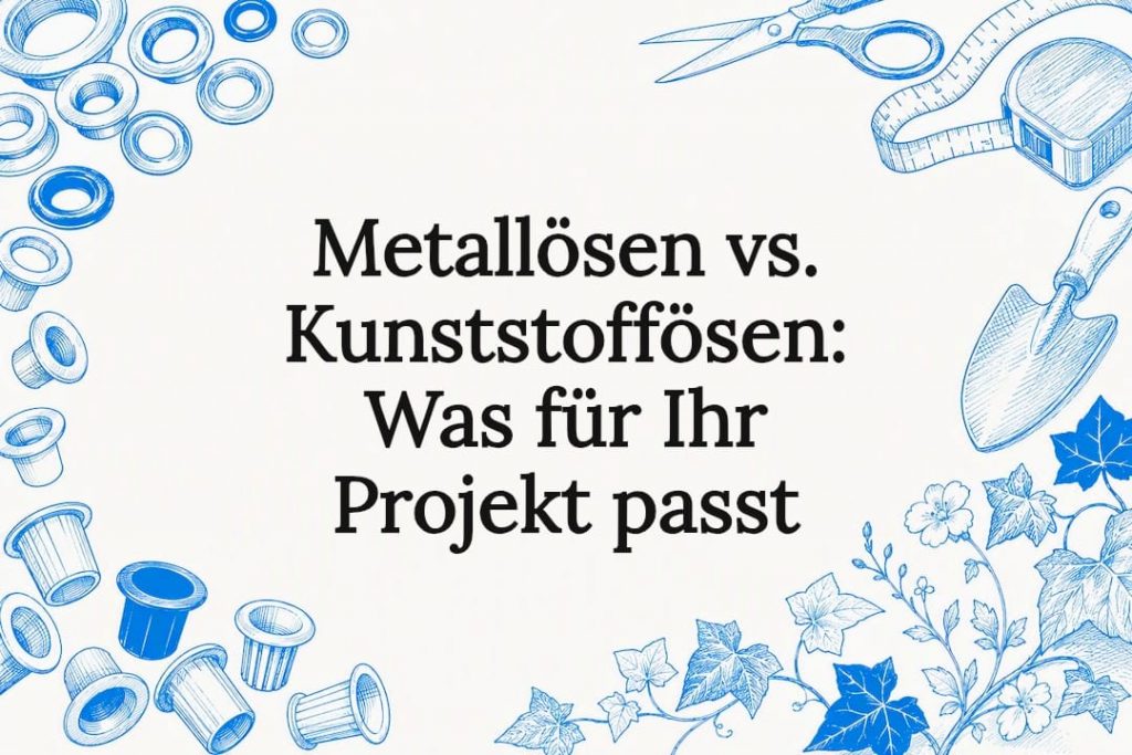 Metallösen vs. Kunststoffösen: Was für Ihr Projekt passt 2 Dekorative Titelkarte mit Abbildung von Metall- und Kunststoffösen