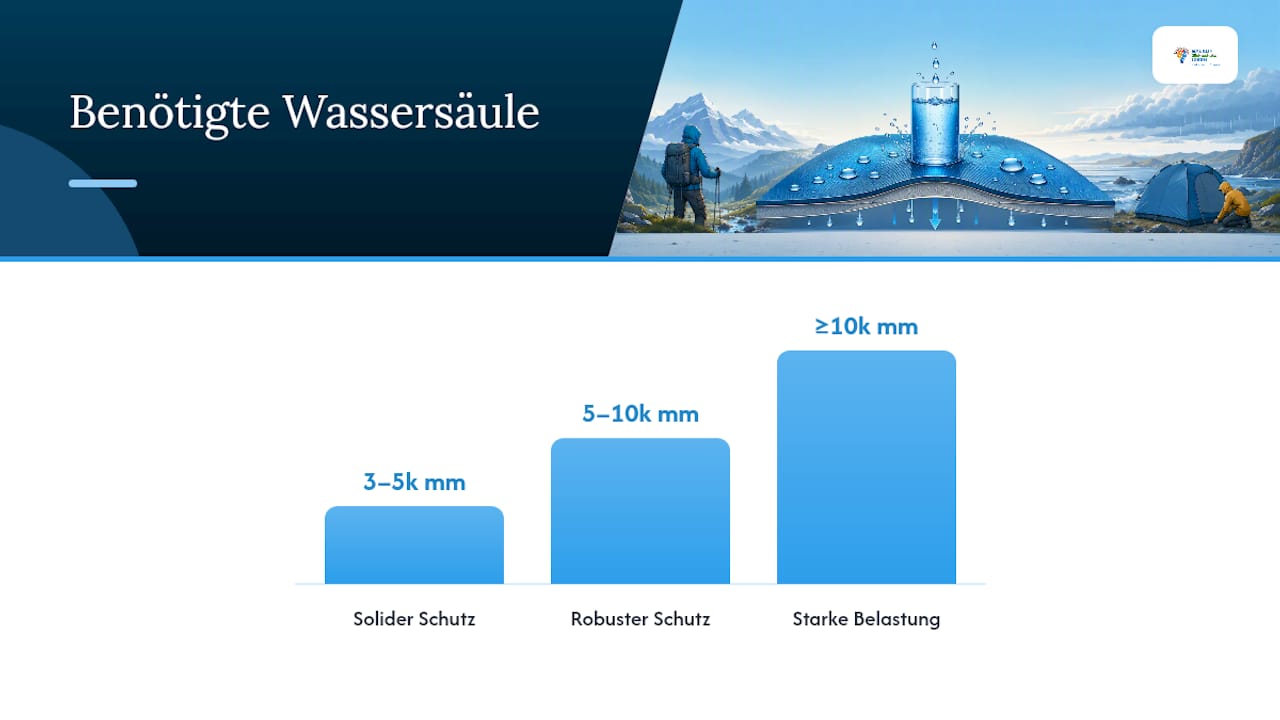 Wasserdichtigkeit bei Outdoor Stoffen: Was wirklich zählt 3 Welche Wassersäule brauchen Outdoor Stoffe wirklich? — overview diagram