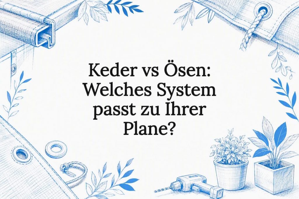 Skizze von dekorativem Keder und Ösen