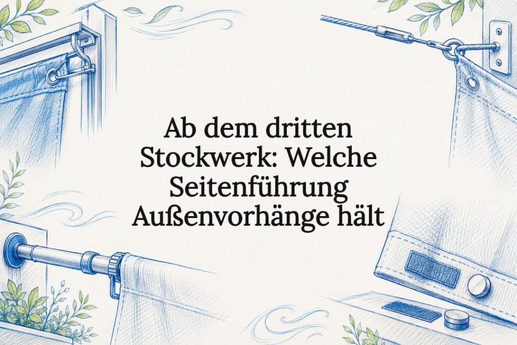 Ab dem dritten Stockwerk: Welche Seitenführung Außenvorhänge hält 2 Dekorative Skizze zur seitlichen Führung von Außenvorhängen