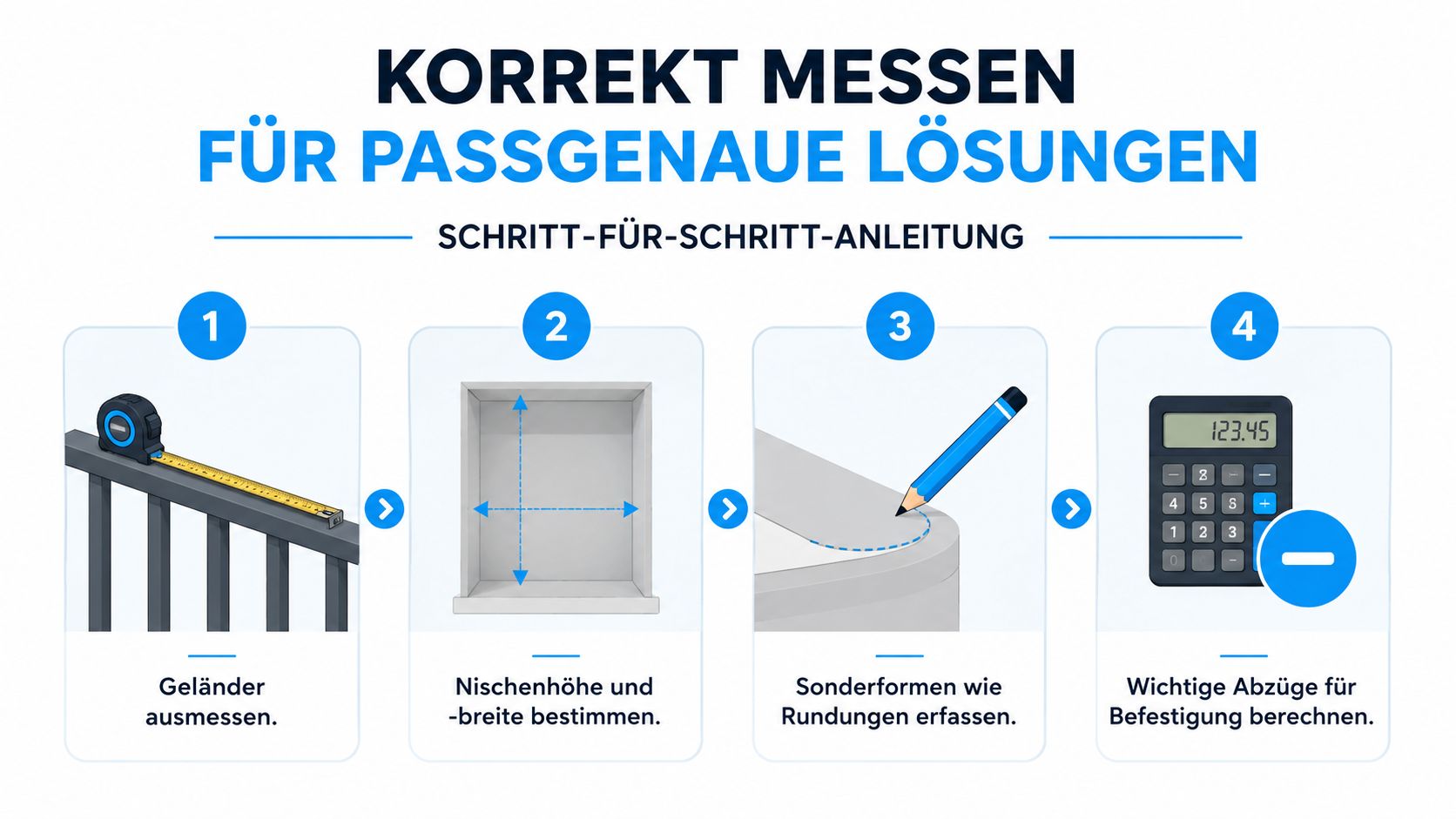 Balkon Sichtschutz kaufen: Der komplette Ratgeber 2026 4 Eine Schritt-für-Schritt-Anleitung zur korrekten Vermessung für passgenaue Lösungen wie Balkonsichtschutz oder Nischenverkleidungen.