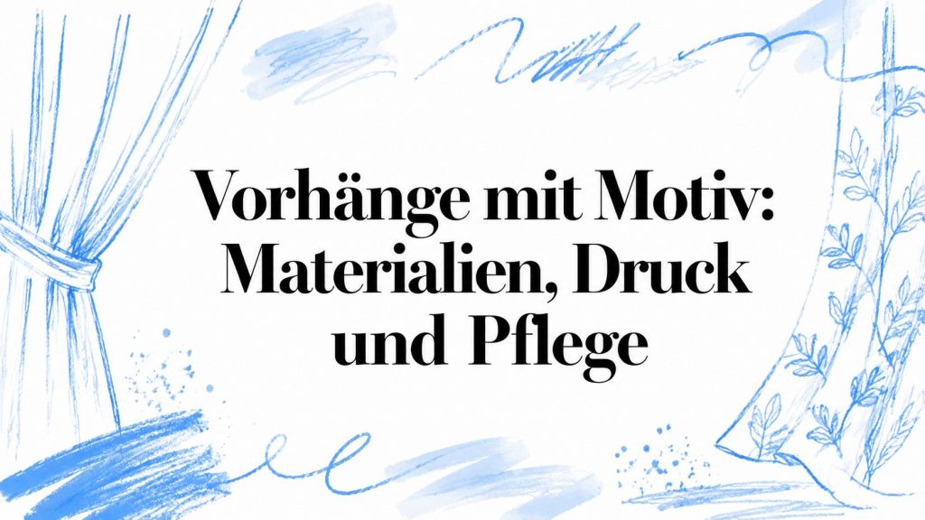 Vorhänge mit Motiv: Materialien, Druck und Pflege 2 curtains with motif curtain sketch