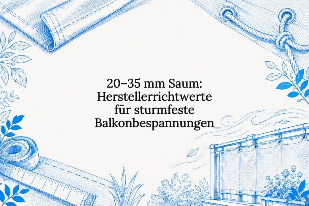 Dekorative Zeichnung einer verstärkten Saumkante