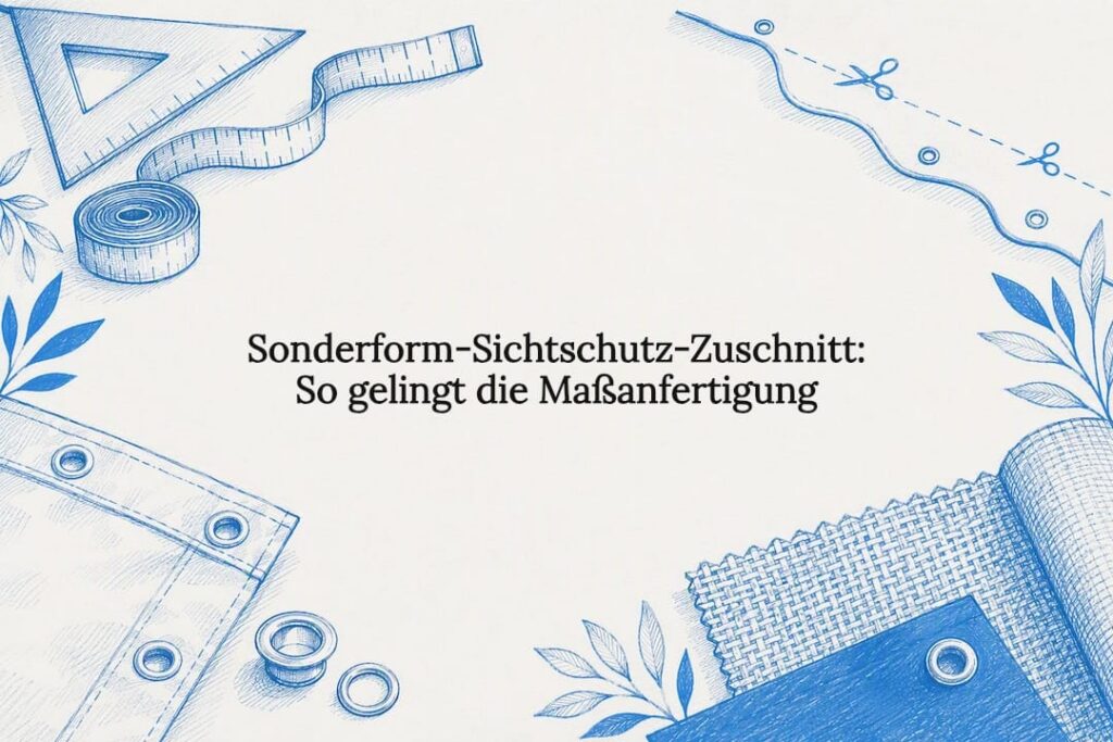 Sonderform-Sichtschutz-Zuschnitt: So gelingt die Maßanfertigung 2 Dekorative Skizze für Zuschnitt in Sonderform