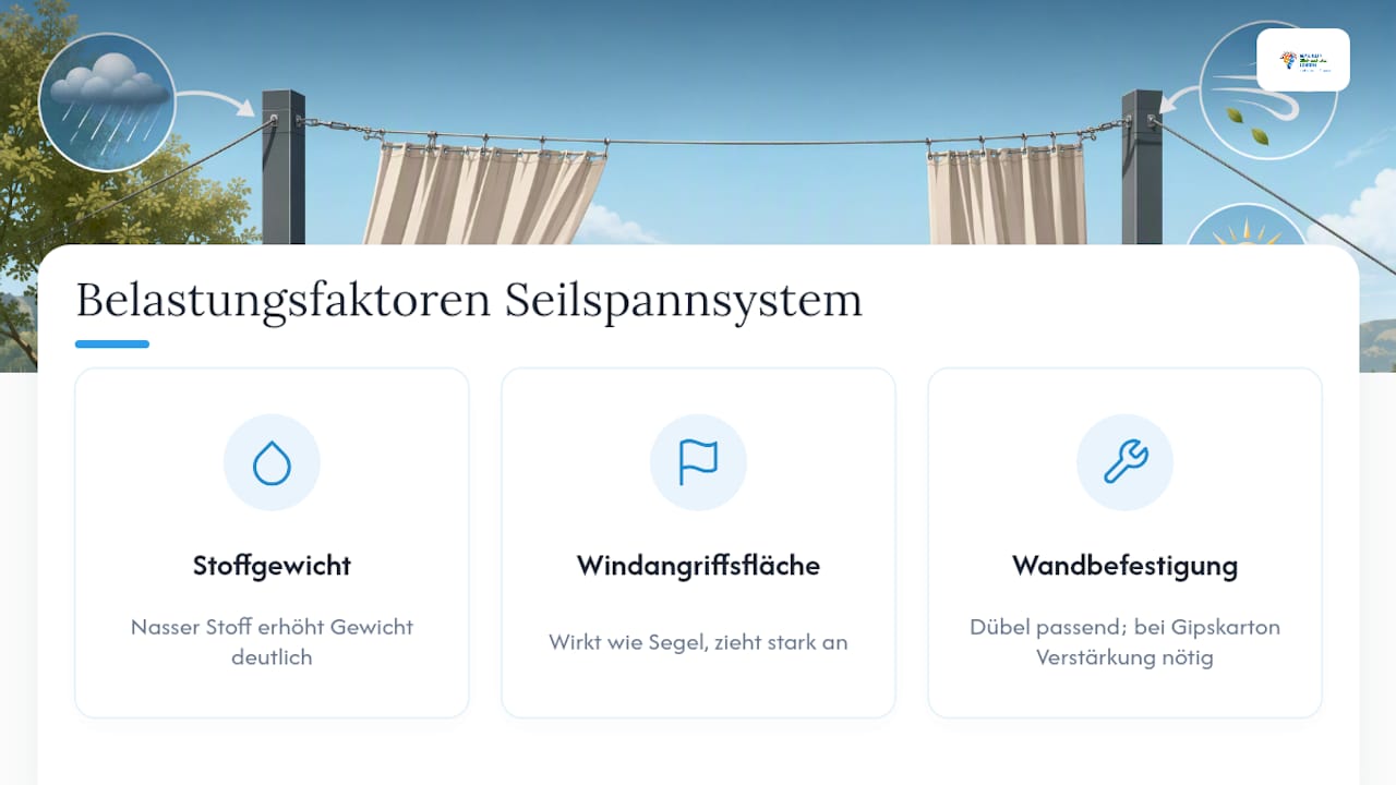Seilspannsystem Outdoor Vorhang: So gelingt die Montage 3 Drei Faktoren, die die Belastbarkeit von Seilspannsystemen bestimmen