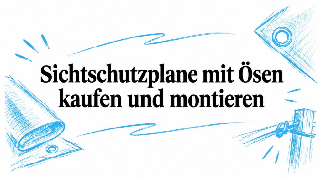 Sichtschutzplane mit Ösen kaufen und montieren 2 privacy screen tarpaulin with eyelets privacy screen